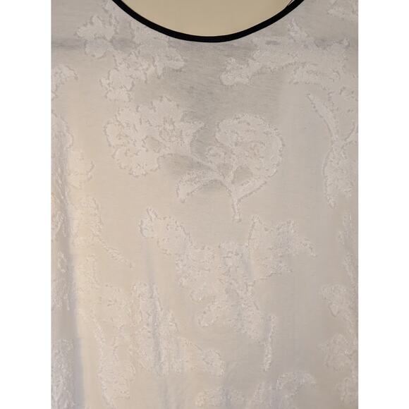 Ann Taylor LOFT Women's Size Small Clip Dot Bow Back Top Black White Textured - Picture 3 of 5